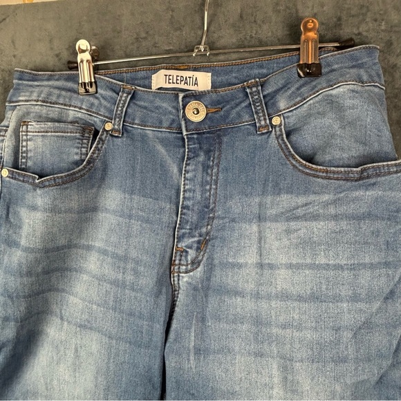 Telepatia Blue Ankle Cropped, Distressed Jeans Sz 13/31 - Picture 2 of 11
